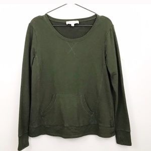 Philosophy crew neck pull over with pocket